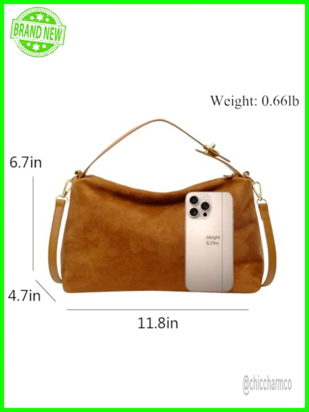 Suede Leather Hobo Bag Slouchy Tote Handbag with Adjustable Strap